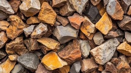 A pile of desert rocks in various shapes and warm-toned hues.