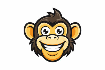 funny monkey head vector 