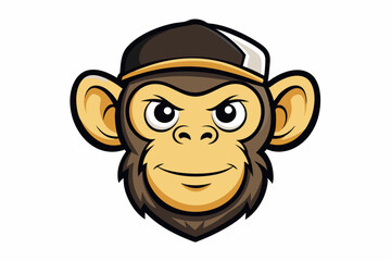funny monkey head with sunglasses and cap