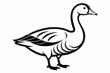 goose line art vector goose outline