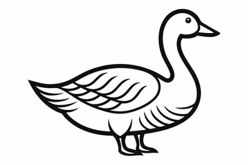 goose line art vector goose outline