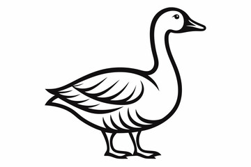 goose line art vector goose outline