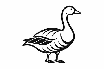 goose line art vector goose outline