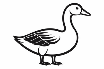 goose line art vector goose outline