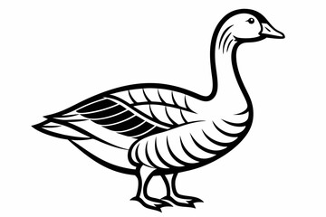 goose line art vector goose outline