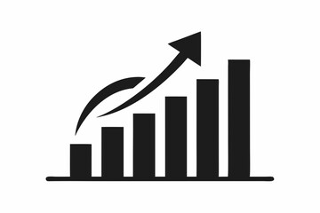 business growing bar chart graph vector
