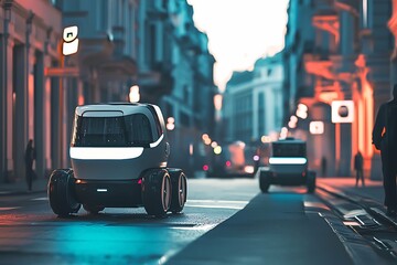 Autonomous delivery robots utilize cutting-edge technology to efficiently navigate urban areas, revolutionizing logistics and representing the future of delivery services.