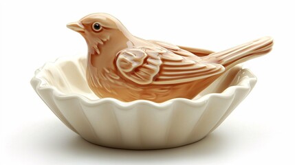 Classic ceramic pie bird vent with detailed craftsmanship and a smooth glaze, perfect for bakers, stands out against a white background.