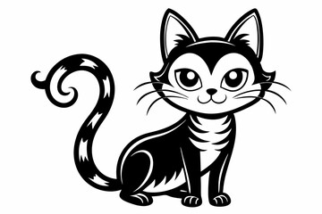 Obraz premium black cat cartoon