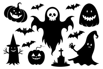 Obraz premium halloween ghosts silhouette