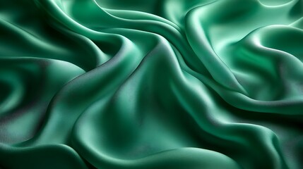 Obraz premium A silky texture in shades of deep forest green and soft mint, with intricate patterns of light and shadow that create a natural, calming effect,