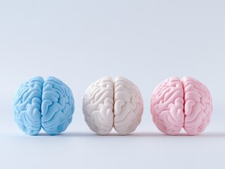 Three colorful brains