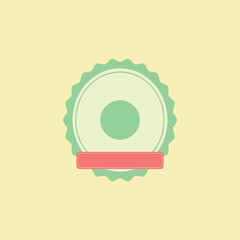 Vintage Style Round Badge with Ribbon