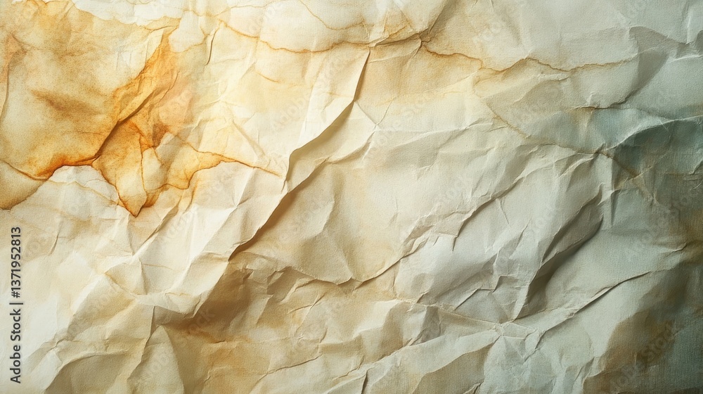 Aufkleber textured crumpled paper background with warm tones and organic patterns for artistic or creative des