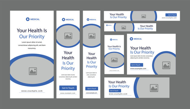 Medical healthcare service Social Media Post Template, hospital clinic promotion web banner, medical social media post, business promotion banner for doctor, medical social media post set