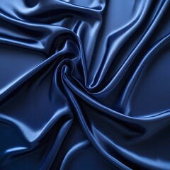 Obraz premium Elegant Navy Blue Silk Satin – Luxurious & Shiny | Dark Satin Fabric – Smooth & Sophisticated