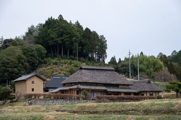 日本の岡山県備前市の八塔寺ふるさと村の美しい農村の風景
