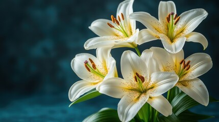 Fototapeta premium Elegant Funeral Condolence Card Featuring White Lilies