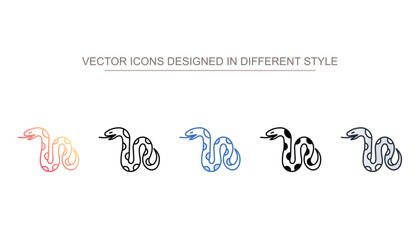 Snake icon design with white background stock illustration