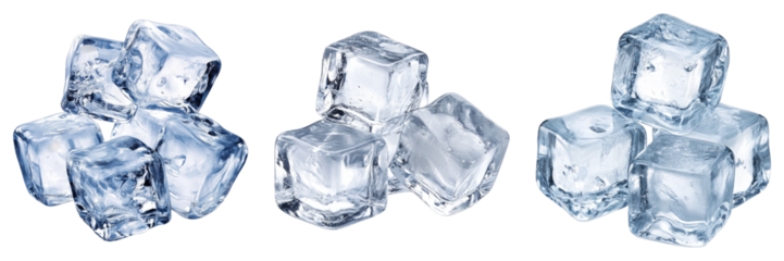 Ice cubes isolated on transparent background. PNG , se of
