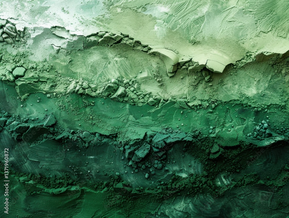 Aufkleber emerald earth tones: a close-up view reveals layers of textured earth, showcasing an array of deep a
