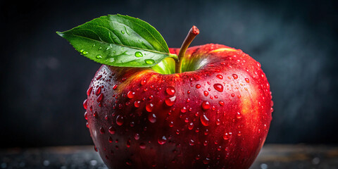 Nature's Perfection Ripe Apple with Leaf