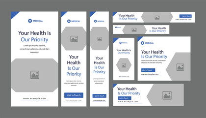 medical social media covers and post Health Business promotion and Social media cover banner template ads timeline