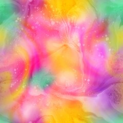 Abstract Hand Drawing Digital Painting Watercolor Liquid Fluid Wavy Marble Seamless Pattern Batik Background