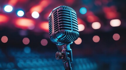 Vintage Microphone on Stage
