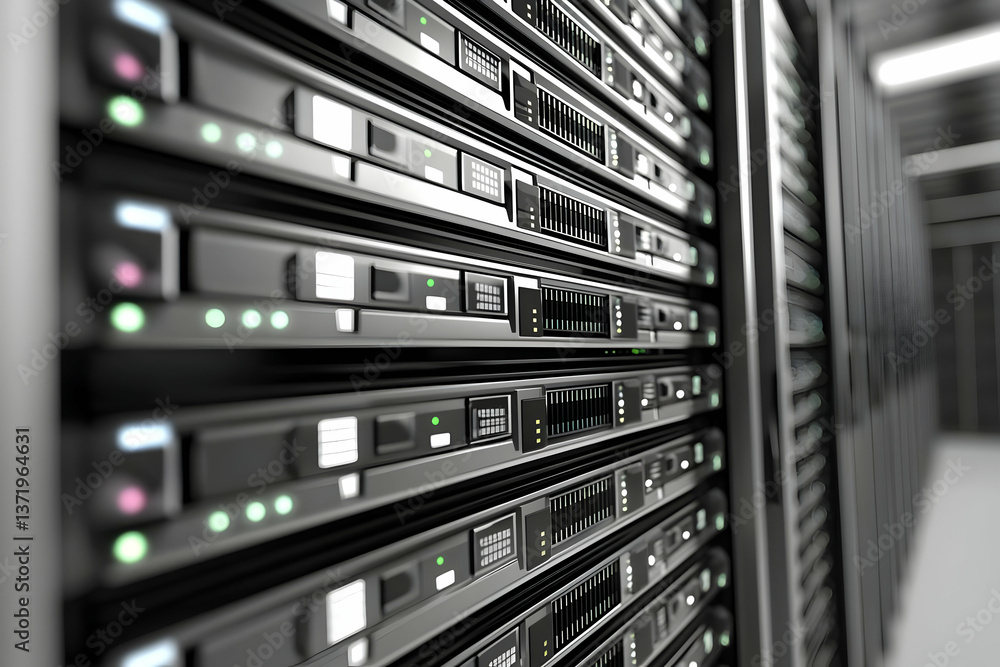 Poster data center servers; network infrastructure; digital technology; background; technology