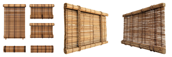 Bamboo blinds or shades isolated on transparent background. PNG , se of