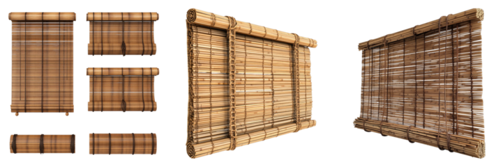 Bamboo blinds or shades isolated on transparent background. PNG , se of