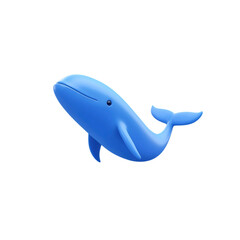 Obraz premium Adorable 3D Render of a Playful Blue Whale