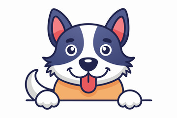 dog head with cap vector