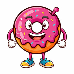 funny cartoon donuts mascot logo