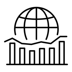Global finance and business conceptual icon, representing international trade and economic growth. Symbolizes global markets, financial investments, and corporate expansion
