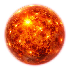 High-Quality Realistic Sun – Isolated on Transparent Background.