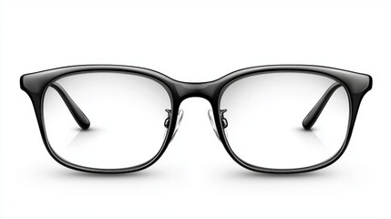 Fototapeta premium Classic eyeglasses on white, a detailed closeup of modern eyewear 