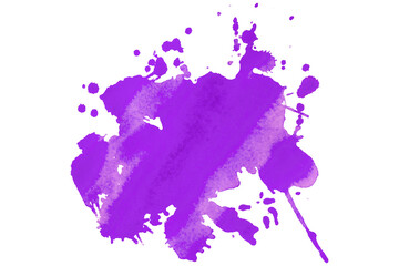 purple brush paint stain isolated on transparent background