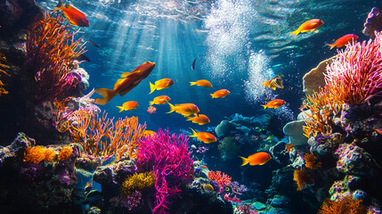  Underwater Diving - Tropical Scene With Sea Life In The Reef