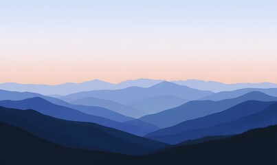 Fototapeta premium The Great Smoky Mountains at dusk, Generative AI