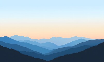 Naklejka premium The Great Smoky Mountains at dusk, Generative AI