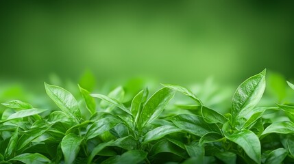 Fototapeta premium Lush green leaves wallpaper, a breath of fresh air for your walls and screens 
