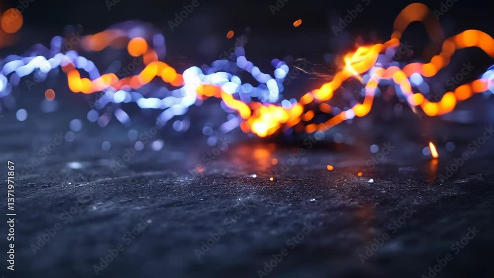 Poster electric sparks create a vibrant display of light on a dark surface during a dynamic experiment