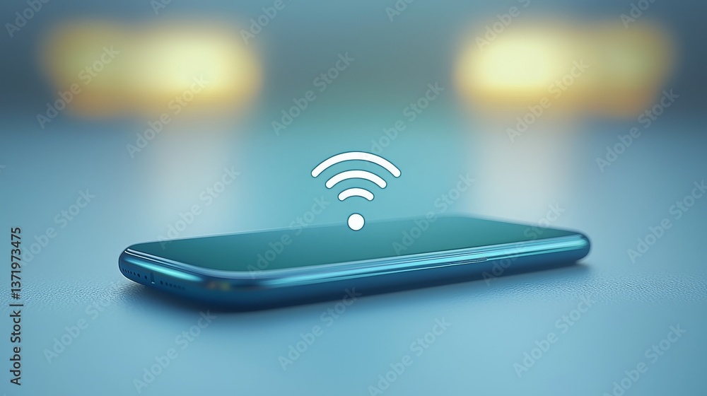 Poster mobile phone displaying repetitive text, a closeup view of modern communication and digital messagin