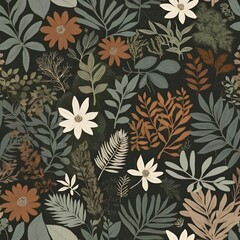 Nature background featuring earthy tones,botanical elements,and organic textures,vintage design