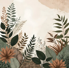 green leaves background,Nature-inspired background featuring earthy tones, botanical elements,and organic textures