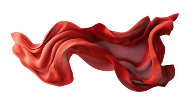 red clothe on transparent background