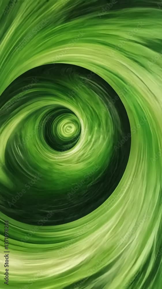 Poster swirling green vortex creates a mesmerizing visual illusion of depth and motion in abstract art
