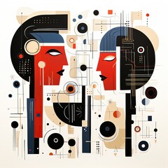 A Minimalist Representation of Man and Woman in Abstract Shapes